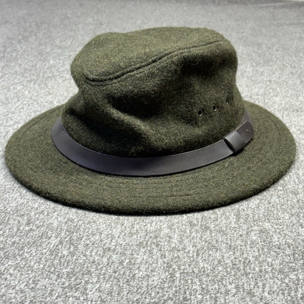 FILSON Tin Cloth Waxed Canvas Tan Packer Safari Hat Made in USA XL Vintage 90s